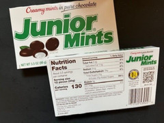 2 Boxes- JUNIOR MINTS In Pure Chocolate Candy Theater Box 3.5 oz FREE SHIP