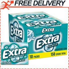 EXTRA Polar Ice Sugarfree Gum 15 Sticks Pack of 10