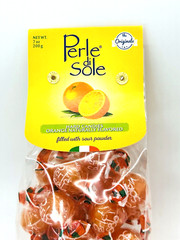 Perle Di Sole Orange Flavored Hard Candies Filled With Sour Powder 7 oz. Italy