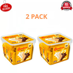Bauducco Chocolate & Vanilla Wafer Cookies 20 Pack Crispy Snack 28.2oz (2 Pack)
