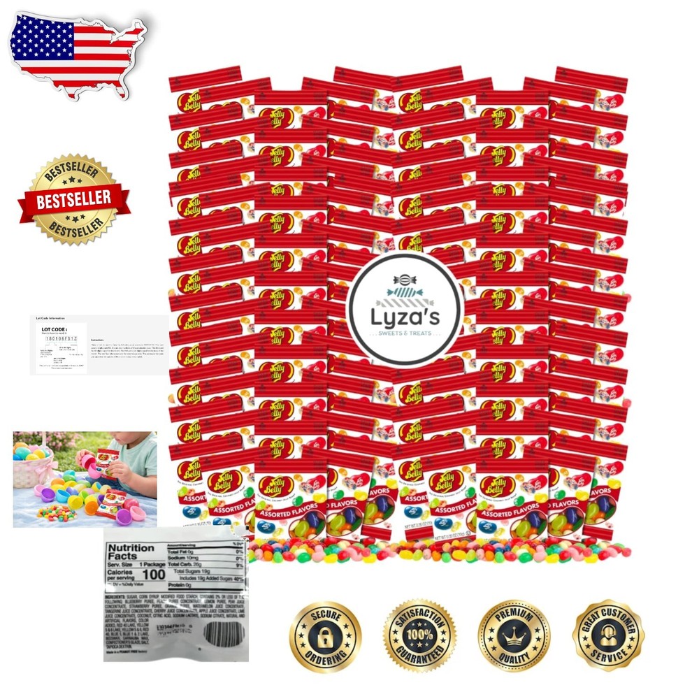 Bulk Jelly Belly Jelly Beans 100 Mini Packs Assorted Flavors Easter Halloween