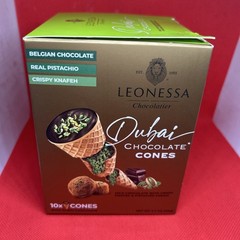 Dubai Chocolate Waffle Cones Milk Chocolate Knafeh & Pistachio 10 Cones
