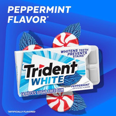 Sugar Free Peppermint Chewing Gum White Mint Flavor 144 Pieces Pack