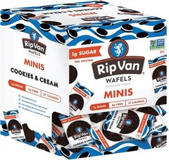 Rip Van Wafels Cookies & Cream Mini Stroopwafels Low Carb Snacks 32 PK BB 01/25