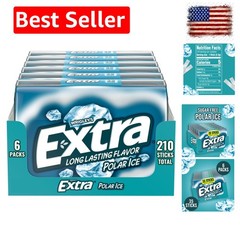 Extra Polar Ice Sugar Free Chewing Gum Multipack 6 Packs of 35 Sticks Each fo…