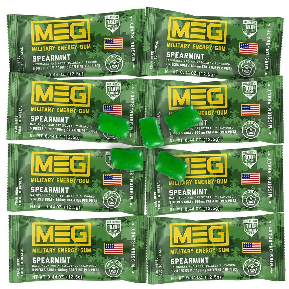 – Military Energy Gum | 100mg of Caffeine Per Piece + Increase Energy + Boost…