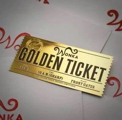 Willy Wonka Chocolate Bar with Golden Ticket Hershey’s Milk Chocolate Included