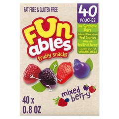 Fruity Snacks Mixed Berry Flavored 40 Pack Gluten Free 70 Calorie