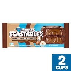 MrBeast Feastables Hazelnut Cups, 24 Count, Milk Chocolate with Creamy Hazelnut