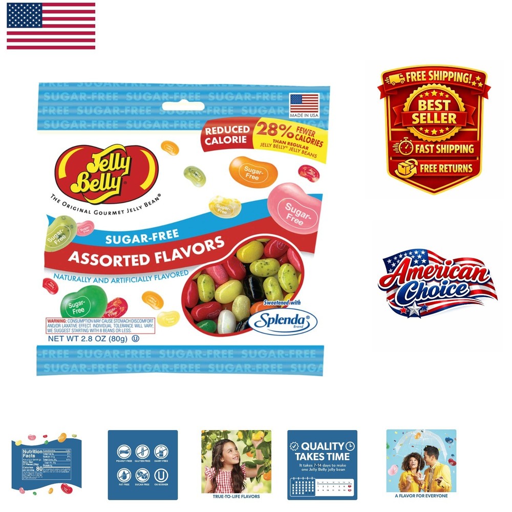 Indulge Guilt-Free: Sugar-Free Jelly Beans – 2.8 Oz Assortment of 10 Flavors