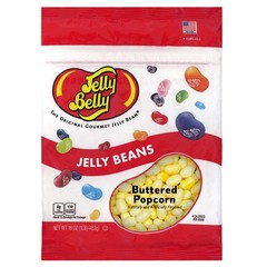 Jelly Belly Buttered Popcorn 1 Pound (Pack of 1), Yellow with White Speckles