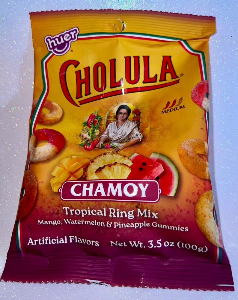 Huer Cholula Chamoy Tropical Gummy Ring Mix 3.5oz/100g EXP APR 2027 Medium Heat