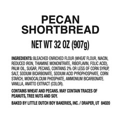 Gourmet Pecan Shortbread Cookies Tin, 32 oz Bulk Box, Approx. 60 Cookies, Rich