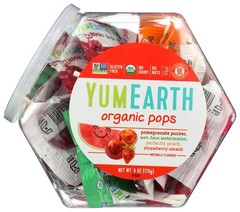 Organic Fruit Lollipops, 6 Ounce Container, Certified USDA Organic – Gluten