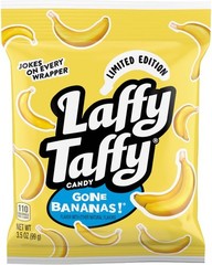 Mouthwatering Chewy Banana Laffy Taffy Mini Bars Fun Snack Bag 3.5 oz