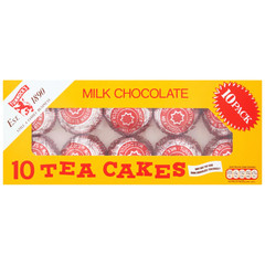 Tunnock’s Milk Chocolate Tea Cakes 240g, 10 Cake Biscuit Topped with Marshmallow