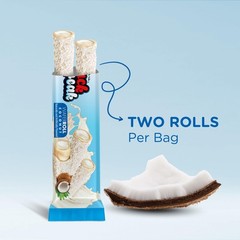Coconut Wafer Rolls, Rolled Wafer Cookies, Coconut Coated Delicious Snack,