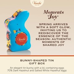 Rabbit-Shaped Tin, 2.33 Oz, 6 Assorted Hazelnut Chocolate Mini Eggs, Gluten F…