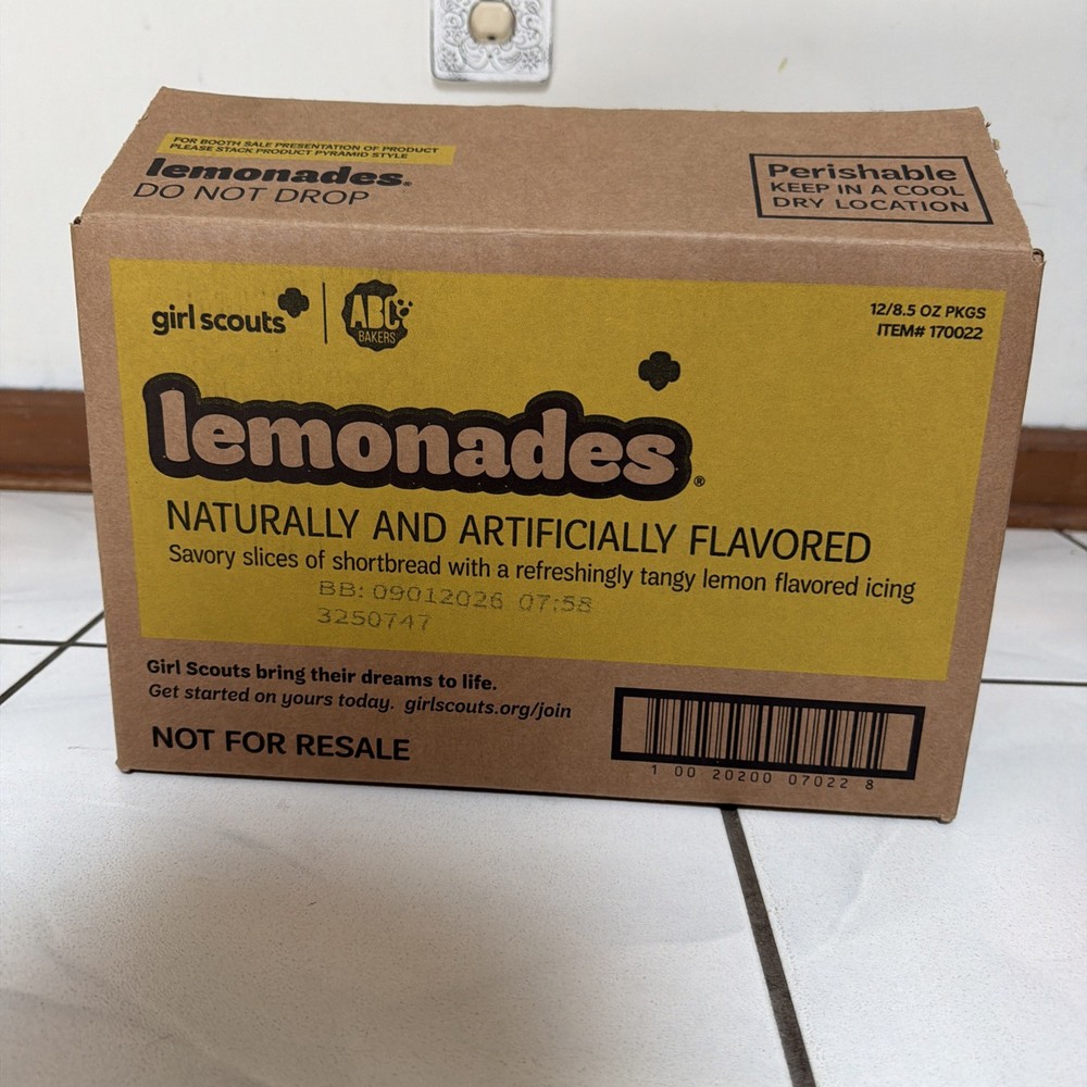 ABC Bakers Full case Girl Scouts Lemonades Cookies – 12 Boxes