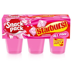 Snack Pack Pink STARBURST Flavored Juicy Gels Cups, 3.25 oz 6 Count