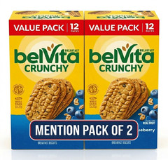 2 Pack belVita Blueberry Breakfast Biscuits, Value Pack, 24 Packs