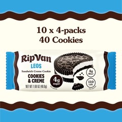 Rip Van LEOs – Cookies and Cream Sandwich Cookies – Low Sugar Snack Cookies -…