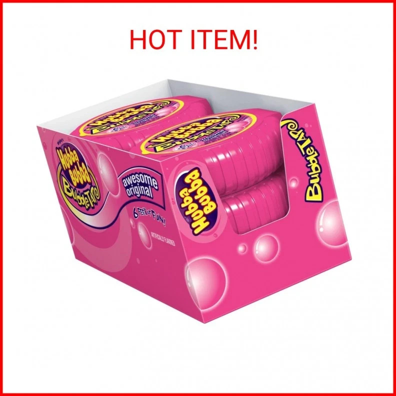 HUBBA BUBBA Bubble Gum Tape – Original Chewing Gum Bulk Pack, 2 oz, Pack of 6