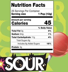 2 Chupa Chups Sour Lollipops 3 Flavors 50 Total Pops Wrapped Suckers 25 10.5 Oz
