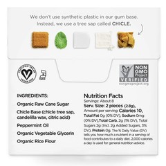 Peppermint, Plastic-Free Natural Chewing Gum, 6 Pack (90 Pieces) | Vegan, Kos…