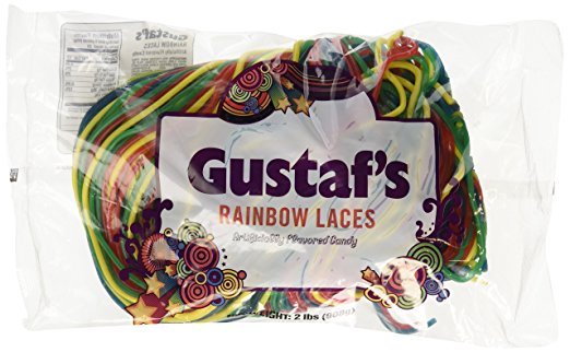 Shoestring Rainbow Licorice Laces, 2 lbs. ~ YANKEETRADERS® ~ FREE SHIPPING