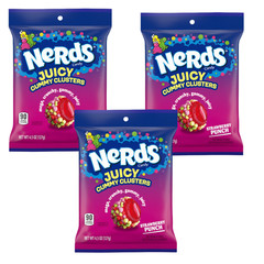 Nerds Juicy Gummy Clusters Strawberry Punch 3 Bags 4.5 oz Candy