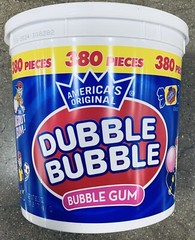 380 Count DUBBLE BUBBLE Original Flavor Bubble Gum 380 Pieces Per Tub. New