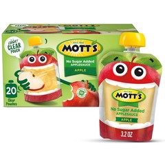 Mott’s No Sugar Added Applesauce, Made from Real Fruit, 20 Count