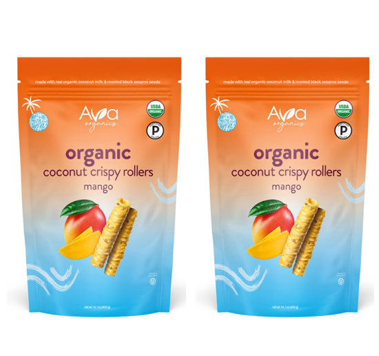 2 pack Ava Organics Mango Coconut Crispy Rollers, 14.1 oz. FREE shipping