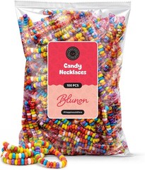 Candy Necklaces Individually Wrapped – 100 Count Bulk Candy Jewelry Party Favors