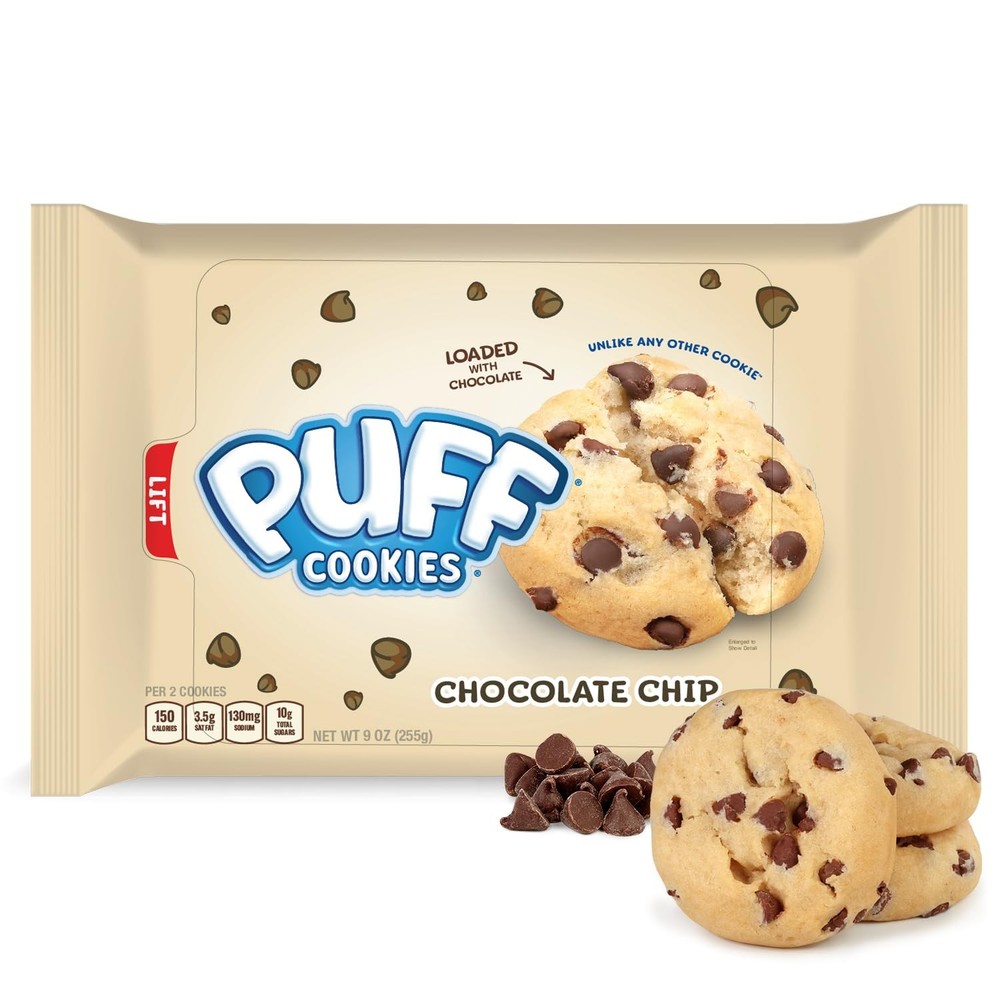 Puff Chocolate Chip Cookies Ready-To-Eat Soft Baked Cookies Loaded W/ Chocolate