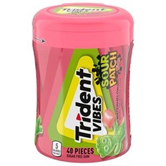 Trident Vibes SOUR PATCH KIDS Watermelon Sugar Free Gum 240 Pieces 6 Bottles