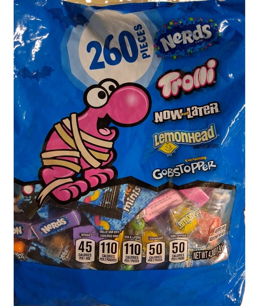 4lbs, 260 Piece Candy Mixture- Nerds, Trolli, Now&Later, Lemonhead Gobstopper