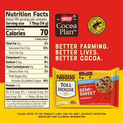 Nestle Toll House Semi-Sweet Chocolate Chips – 72oz Bag, Holiday Cookie Morsel