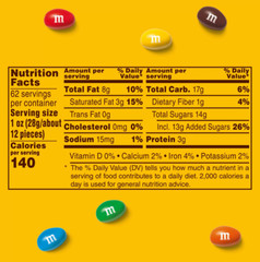 2 Packs M&M’S Peanut Milk Chocolate Candy Bulk Jar 62 oz. Each Pack EXP 10/2024