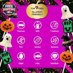 Halloween Suckers Lollipops Candy 32 Counts, Spooky Ghost, Witch’S Hat, Jack-O’-