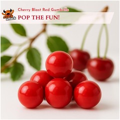 RED GUMBALLS CHERRY FLAVORED 1in ~ fruity, chewy fun ~ 3/4LB – 12OZ ~ SHIPS FREE