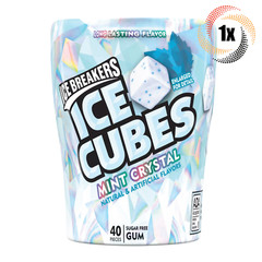 1x Bottle Ice Breakers Mint Crystal Ice Cubes | 40 Pieces Each | Sugar Free