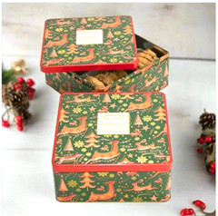 Farmhouse Biscuits, “Winter Animals” Holiday Cookies in Embossed Tin, 8.8 oz