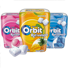 Orbit Refreshers Strawberry Lemon Sugarfree Gum 30 Pellets Bottle (4 x Bottles)