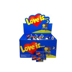 LOVE IS… BLUE Banana & Strawberry Flavor 100 Bubble Gums Box