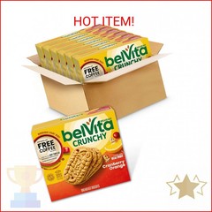 belVita Breakfast Bars Biscuits, Cranberry Orange, 30 Total Packs, 6 Boxes