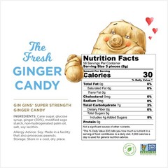 GIN GINS Super Strength Ginger Candy Made w/Fresh 1lb (Pack of 1), Blue