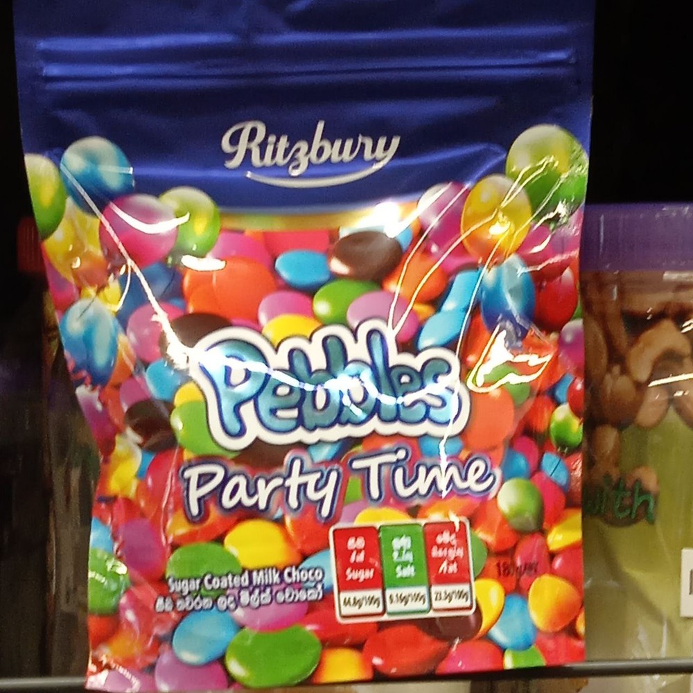 Ritsburry Pebbles Party Time Sugar Coated Milk Choco Sri Lanka 180g New