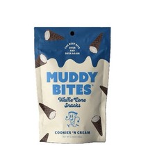 🟢 New Muddy Bites Cookies & Cream Milk Chocolate Waffle Cone Snacks 2.33oz